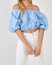 Baby Blues Cropped Puff Top