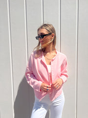 The Beach Button Up Baby Pink
