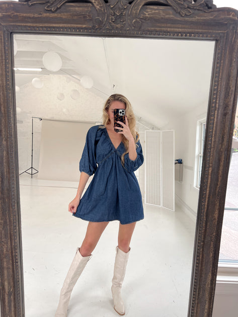 Hilaria Ribbed Knit Off Shoulder Sweater Midi Dress – ASTR The Label