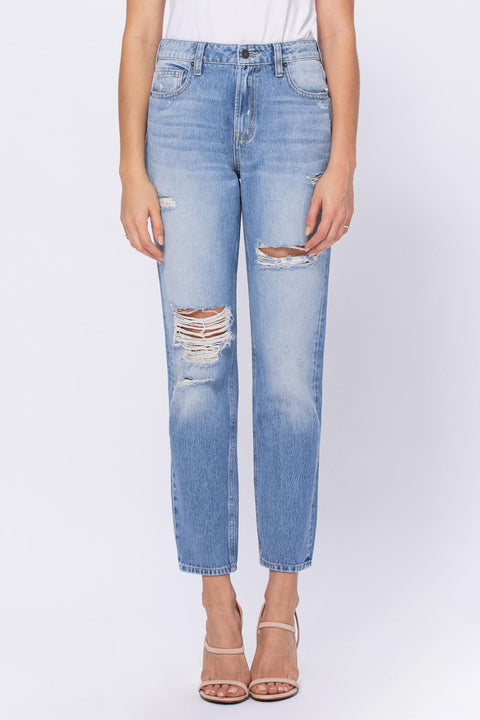 Zoey Basic Mom Jean Light Wash