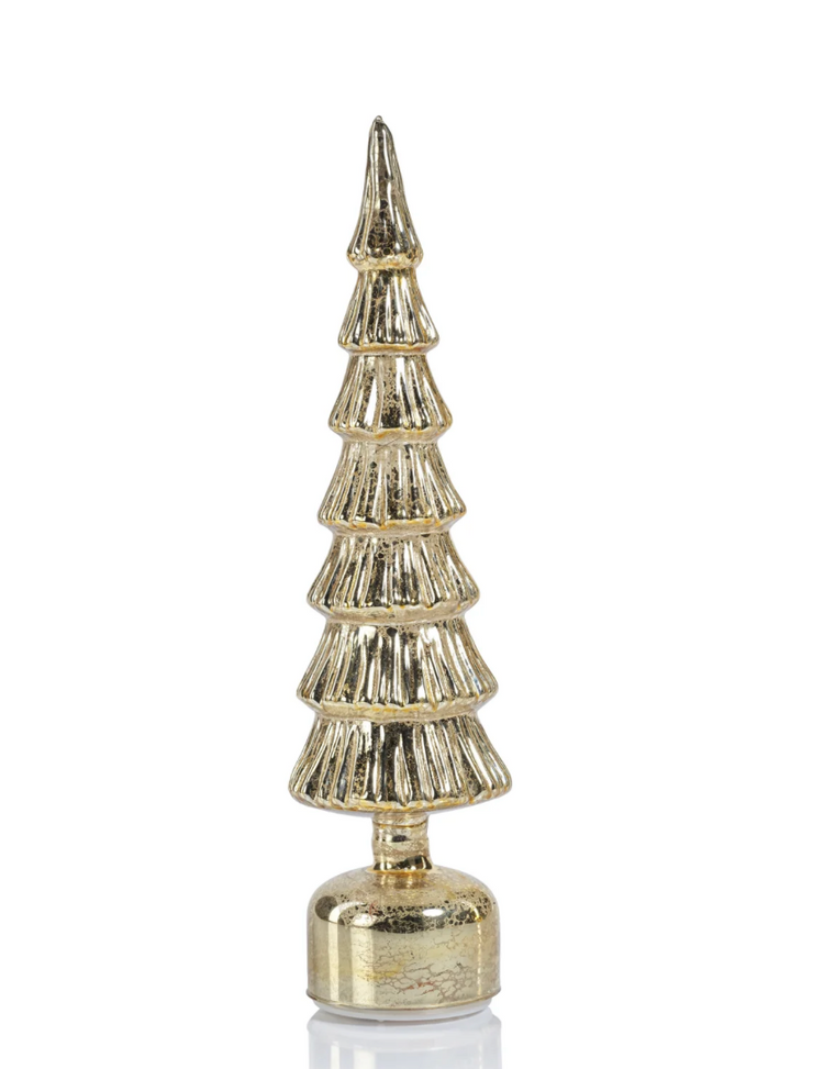 Alpine Rotating LED Tree - Antique Gold - Tall