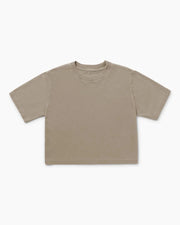 Chill and Relaxed Cropped Tee - Warm Grey