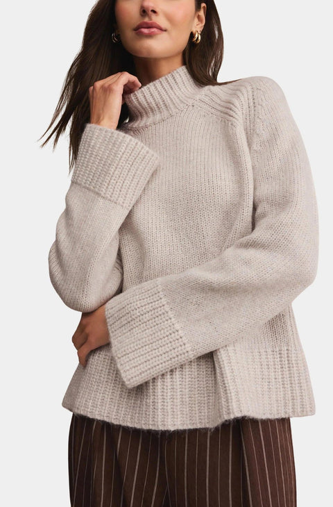 Emerge Funnel Neck Sweater - Turtle Dove