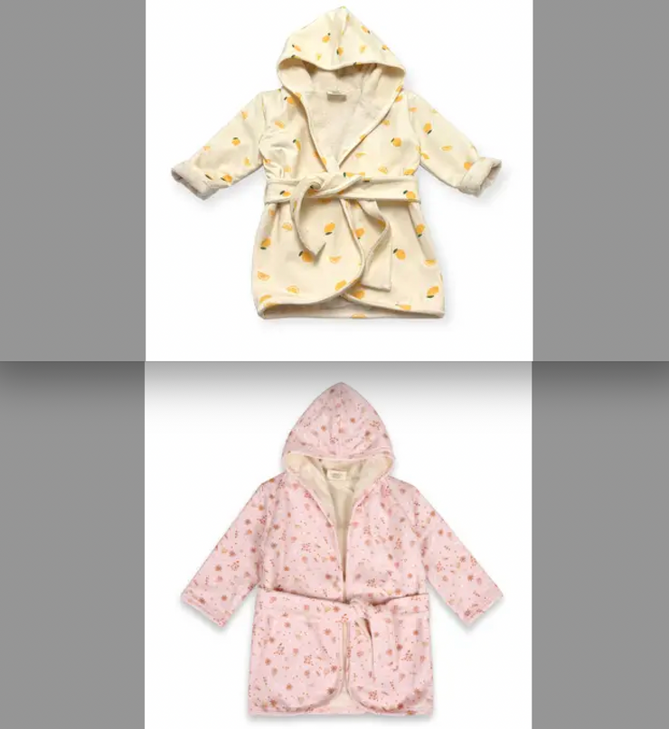 Baby Hooded Bathrobe - Organic Jersey/ all prints
