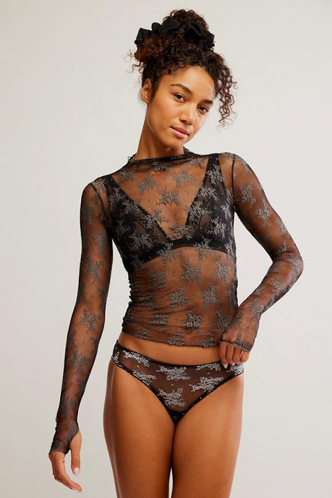 Two Tone Lady Lux Top - Thunderstorm