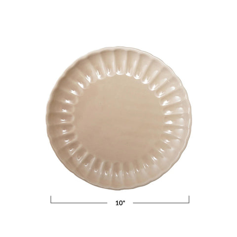 Stoneware Dinner Fluted Plate 10&