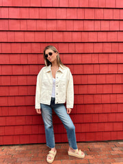 Drive On Denim Jacket - Cream