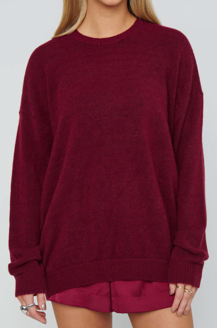 Feel Good Sweater - Maroon Knit