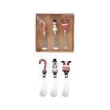 Canape Knives with Glass Holiday Icon Handle, Boxed Set of 3