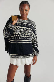 Dani Pattern Sweater in Black Combo