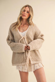 On The Contrast Sweater- Taupe