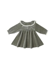 Forest Velour Baby Dress