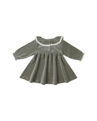 Forest Velour Baby Dress
