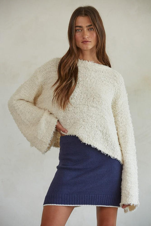 Maybell Sweater Top - Ivory