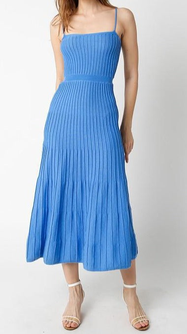 Twirl Into Spring Sweater Dress Blue