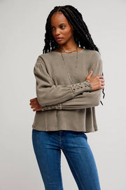 Lapis Cuff Long Sleeve in Fossil Dune