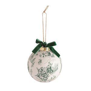Merry Christmas Toile Ornament