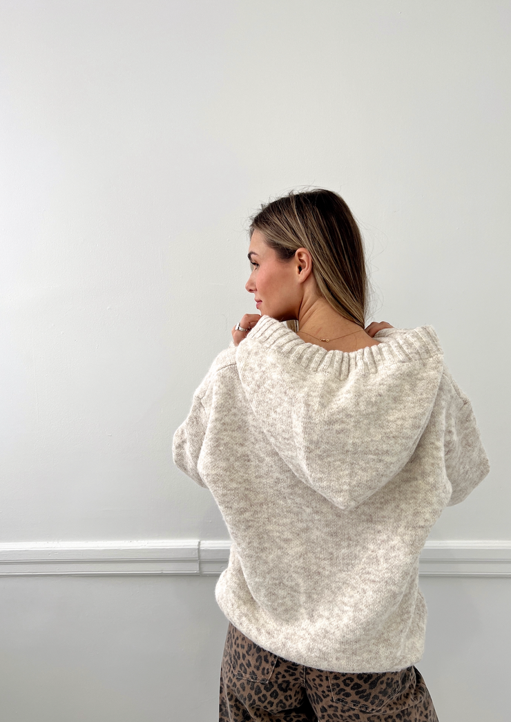 Hold Me Close Hoodie Sweater - Oatmeal