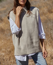 Dazed Mock Neck Vest (taupe)