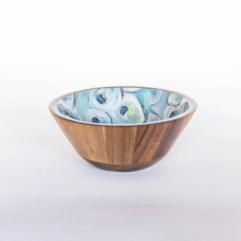 Wooden Oyster Bowl, Medium 8x3 Ebb and Flow