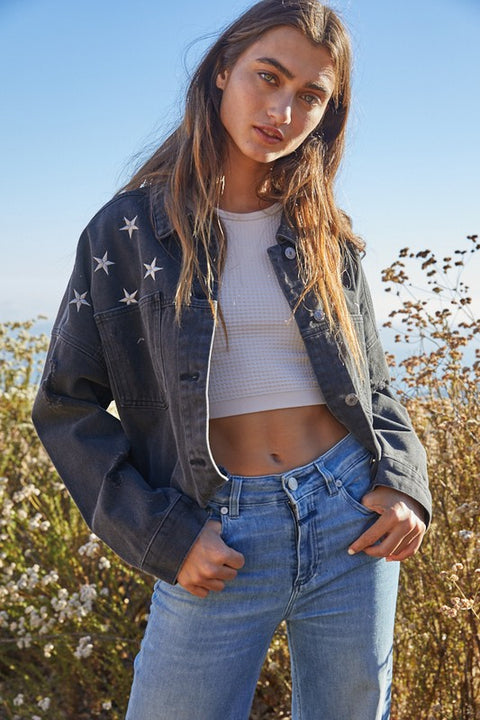 Star Studded Night Denim Jacket
