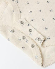 Pointelle Skirted Bodysuit - Blue Ditsy