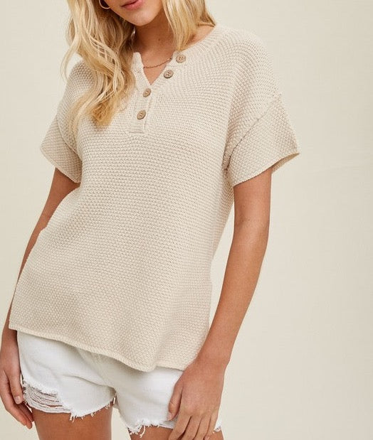 Cozy On Up Short Sleeve Sweater