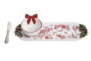 Holly & Bow Hostess Tray Set