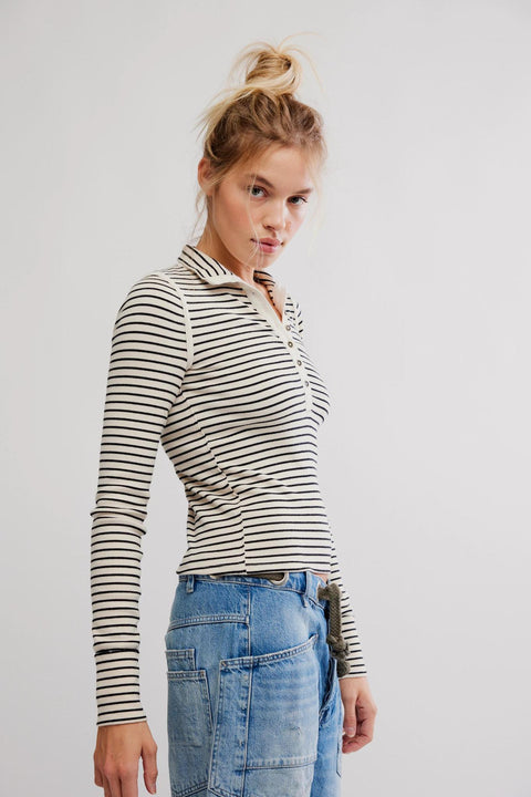 Striped Lake Henley - Tea Combo