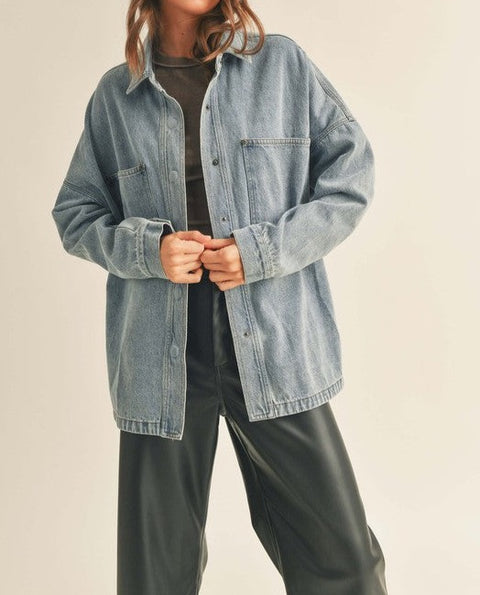 Be Snappy Denim Shacket
