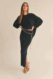 Baby It's Cold Outside Sweater Skirt - Black