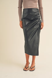 Meet Me In The Midi Leather Skirt