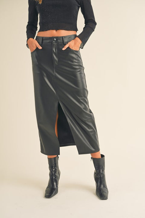 A Night On The Town Leather Skirt