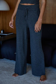 Staycation Ribbed Bottoms - Charcoal