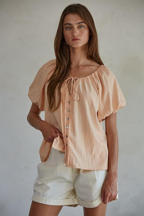 Beautiful Day Top - Peach