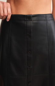 Reine Faux Leather Midi Skirt