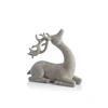 Velvet Flocked Decorative Sitting Deer - Natural