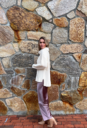 Satin Babe Bais Long Pant - Mauve Brown