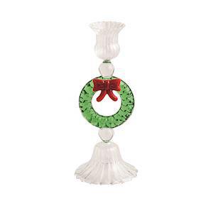 Wreath Glass Taper Holder