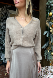 SADIRA FLUFFY CARDIGAN MOONLIGHT