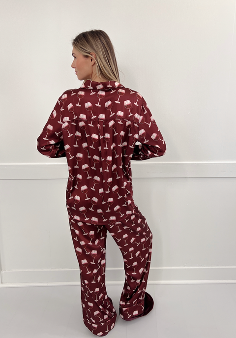 Classic Pj Set - Red Wine