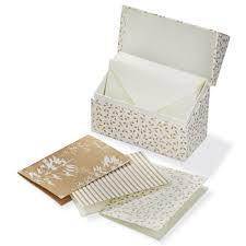 Winter wonderland note cards with box - gold