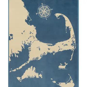 Cape and Islands Ocean Blue Blanket