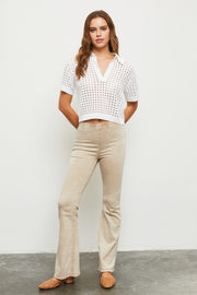 Crochet The Day Collared Top - White