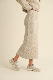 Falling For You Knit Skirt - Cream/Tan