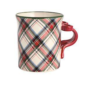 Bow Tartan Figural Handle Mug