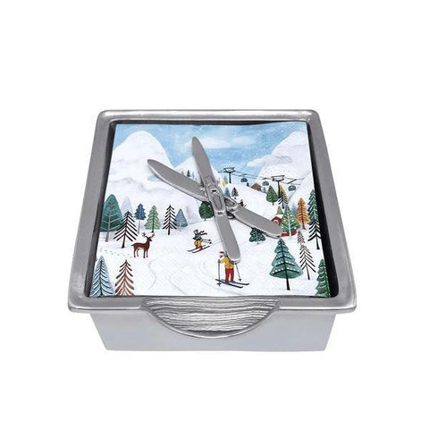 Mariposa Crossed Skis Signature Napkin Box Set