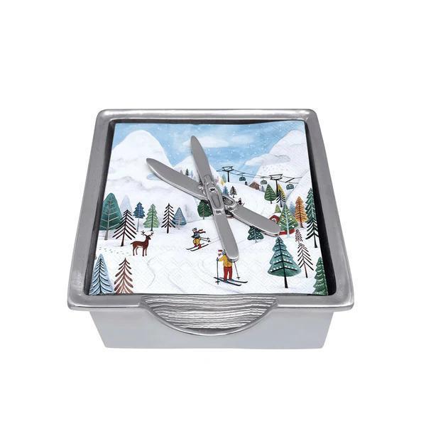 Mariposa Crossed Skis Signature Napkin Box Set