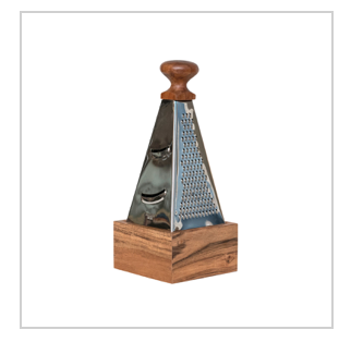 Stainless Steel Grater w/ Acacia Wood Handle & Base