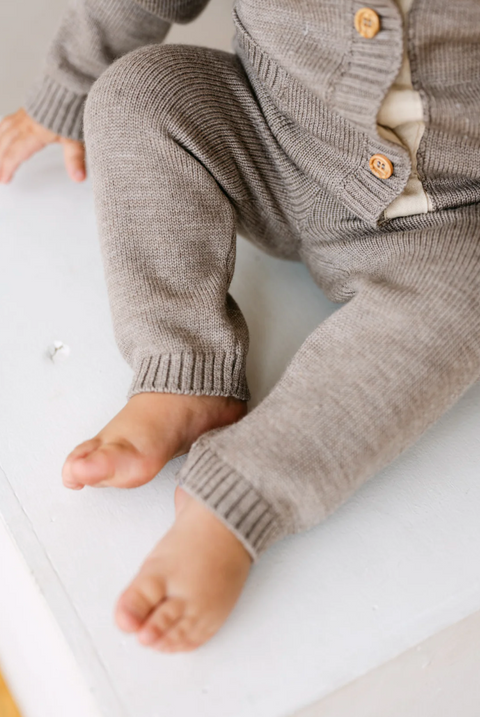 Merino Wool Baby Gift Set in Heather Brown